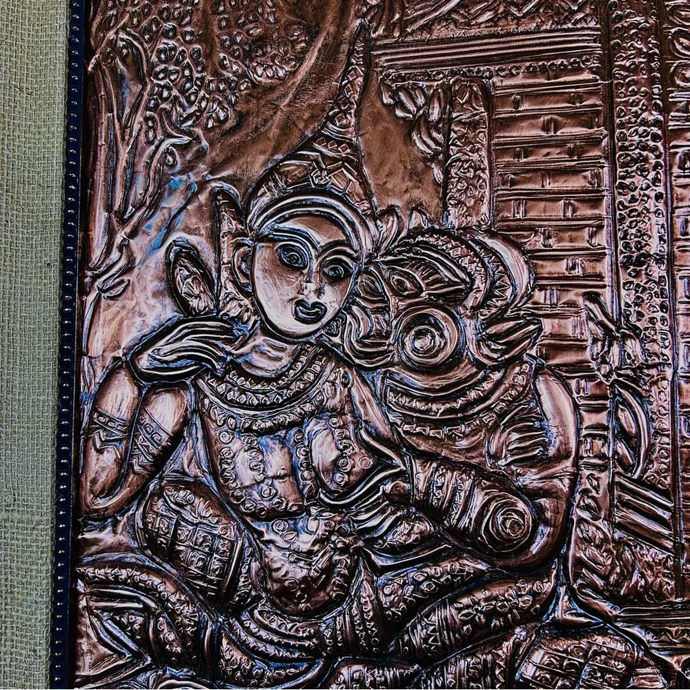 Oversized Framed Repoussé Copper-Tone 25